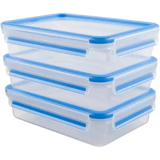 Emsa Frischhaltedose rechteckig blau 22,5 x 5,8 x 16,3 cm 1,2 l 3-teiliges Set