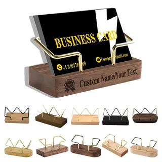 Personalisierter Visitenkartenhalter für den Schreibtisch, personalisierbar, aus Holz, Visitenkartenhalter für Büro, Schreibtisch, Visitenkartenständer