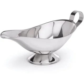 20x Sauciere auf Fuß, 200 ml, Chromnickelstahl, silber