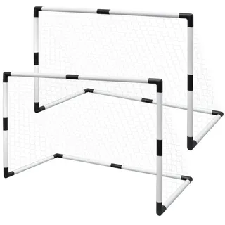 vidaXL Mini-Fußballtor-Set Weiß/Schwarz 90571