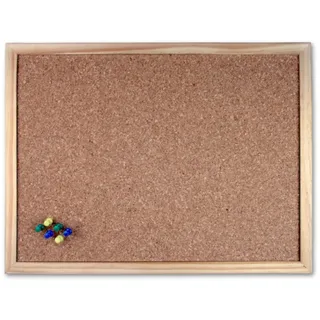 RHEITA Pinwand 30 x 40cm Kork-Pinnwand mit Naturholzrahmen