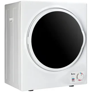 VINGLI Ablufttrockner Wäschetrockner, Mini Trockner mit Knob, Trockenmaschine, 2.5 KG, 220V 850W, aus Edelstahl-Trommel & ABS