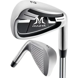 MAZEL WM-X2 Golf Eisen Single1,2,3,4,5,6,7,8,9, P, A,S, Edelstahl Golf Club Eisen für Männer Rechtshänder (Silver Individual,RH, #2 Iron)