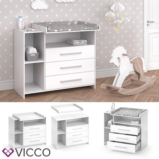 Vicco Wickelkommode Oskar Baby Wickelregal Kommode Wickeltisch Weiß