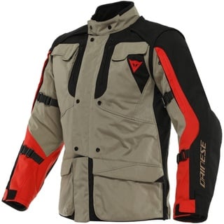 Dainese Alligator Tex Motorrad Textiljacke, - Hellbraun/Schwarz/Rot - 48