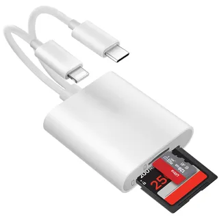 Loydia 2 in 2 USB C Adapter für SD-Karten, [Apple MFi Certified] Lightning auf sd-Karte Kamera-lesegerät Adapter für iPhone/iPad, Plug and Play, USB Type C Adapter to sd Card mit SD/TF Dual Card Slot