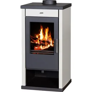 V05 Vanessa Lux - Kaminofen Holz Holzofen 9 kW Kamin Ofen Dauerbrandofen Werkstattofen Schwedenofen Hüttenofen Heizofen - Beige