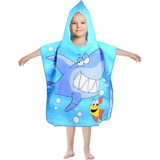 LA CUTE Badeponcho Kinder Handtuch Poncho - Buntes Badetuch mit Kapuze für Jungen Mädchen, Saugfähiges Polyester, Integrierte Kapuze, die hilft, die Haare zu trocknen und vor Wind zu schützen., Strandhandtuch und Muster, leicht zu reinigen und schnell trocknend