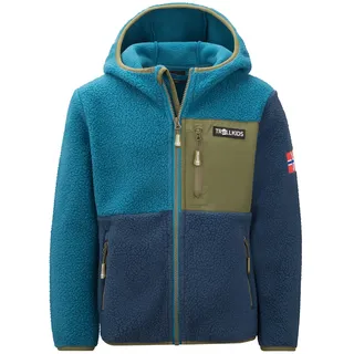 TROLLKIDS Aurlandsfjord Jacke - Dark Marine / Mystic Blue / Pine Green - 104 cm