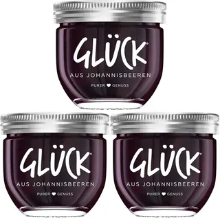 Glück Fruchtaufstrich schwarze Johannisbeere, 230 g (Packung mit 3)