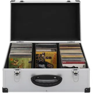 vidaXL CD Koffer CDs Aluminium ABS Silbern