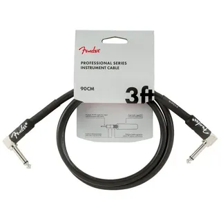 Fender Audio-Kabel, Professional Patch Cable BLK 90 cm - Stereo Patchkabel schwarz