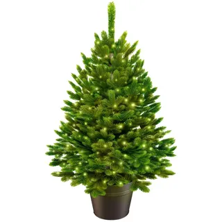 artitree Künstlicher Weihnachtsbaum Nordfichte im Topf  LED 60 cm