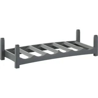 Rotho Vario 60 x 22 x 14cm Weinregal, Flachenständer für 6 Flaschen, - 2 Jahre Gewährleistung - mind. 14 Tage Rückgaberecht - Grau - n.a.