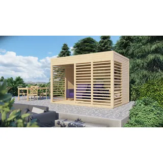 BERTILO Pavillon Garten-Lounge 2 Natur 234 cm x 337 cm FSC®