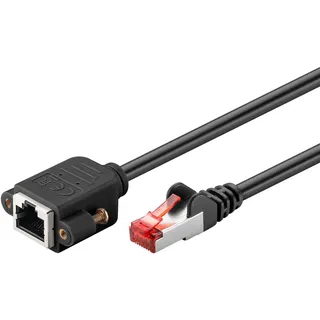 goobay CAT 6 Verlängerungskabel S/FTP 0,5 m Schwarz