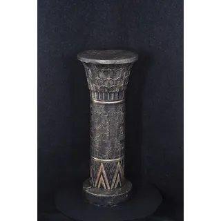 Podest Säule Ägyptisch Blumenständer Antik Stil 90cm Weiß Standsäule