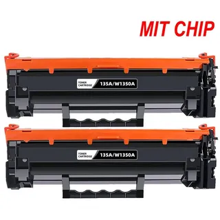 faedra Tonerkartusche 2PK HP 135A Toner W1350A für LaserJet M209 MFP M234 MIT CHIP, (Packung, Druckleistung bis ca 1100 Seiten), 135X W1350X Toner für HP M209dwn M209dw M234 M209 schwarz