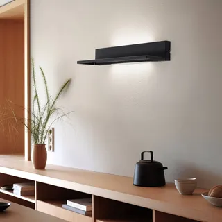 Luminex Wandleuchte Shelf, schwarz, Stahl, 60 cm lang, 2 x LED