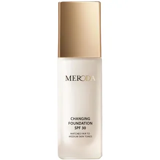 MERODA® Changing Foundation SPF 30 [LIGHT TO MEDIUM SKIN] - Foundation Color Changing - Farbwechselnde Foundation für Reife Haut - Make Up Hautton Anpassend - Foundation Gesichts Make Up