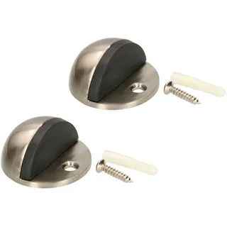 KOTARBAU® 2er Set Türstopper zur Bodenmontage zur Begrenzung der Türbewegung 45x25 mm Satin