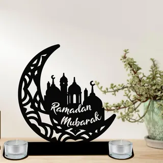 Deko Ramadan MDF Holz Teelichthalter – Vielseitiger Kerzenhalter in 9 Farben, Ideal als Tisch Dekoration