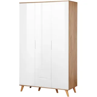 Andas Kleiderschrank »Lund Schlafzimmerschrank Bestseller im skandinavischem Design«, Garderobenschrank mit Premium Innenausstattung, Breite 120cm, weiß