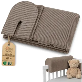 Totsy Baby Hülle für Bettkantenschutz nur Bezug ohne Schutz enthalten | Ersatzbezug für Rausfallschutz 70 cm Schutz nicht enthalten Kinderbett Babybett Kinderzimmer dekorativ Braun