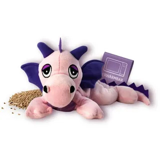 Habibi Plush Classic Wärmetier Glücksdrache rosa Kuscheltier Wärmekissen Habibi Plush Wärmekissen Stofftier 1870 - Wärmekuscheltier zum Erwärmen in der Mikrowelle/Backofen,