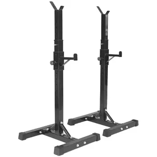 HUOLE Langhantelständer,Verstellbarer Kniebeugeständer mit Sicherheitsablagen, Squat Rack, hantelständer, langhantelständer, höhenverstellbar (105-160 cm), maximale Belastung 200 kg, Stahlrahmen