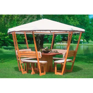 Promadino Rosenheim 2,00 x 2,00 m inkl. weißes Dach & Möbel