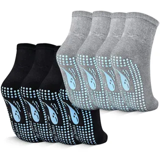 TENQUAN Pilates Socken Damen Herren Rutschfeste Yoga Socken mit Grip Noppen | Antirutsch Socken mit ABS Noppen für Fitness, Barre, Krankenhaus, Zuhause und Trainin - 35-38