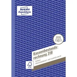Avery Zweckform Kassenbericht/Bestandsrechnung Formularbuch 318, 1 St.