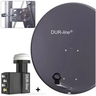 Dur-Line MDA 80 - Digiatale 1 Teilnehmer Satellitenschüssel Komplett-Anlage mit +Ultra Single - LNB [Camping, Astra 19,2°, DVB-S/S2, Full HD, 4K, 3D]