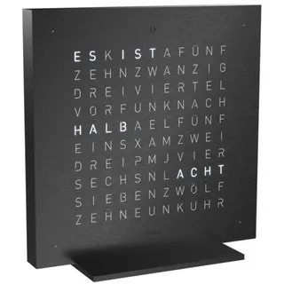 QLOCKTWO Earth 13.5 Steel Series Deep Black