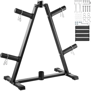 Vevor Hantelscheibenständer A-Rahmen-Hantelscheibenbaum für 2-Zoll-Hantelscheiben, Hantelscheibenbaum, 136 kg Tragkraft, Gewichtsaufbewahrungshalter, Langhantelständer-Aufbewahrungsständer