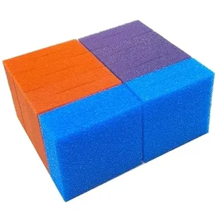 Steppan 8 Filterschwämme geschlitzt 20 cm hoch für Oase Biotec 40000 Sreenmatic 2. - 2 x blau / 3 x lila / 3 x rot.