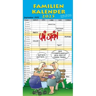 Lappan Verlag Uli Stein Familienkalender 2025: Familienplaner mit 5 Spalten