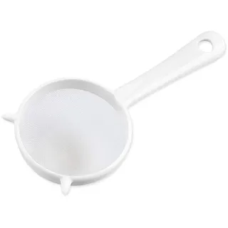 Teesieb, Küche Handheld Kunststoff Sieb Mesh Teeblattsieb Mehlsieb Sieb Weiß Groß