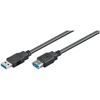 goobay USB 3.0 SuperSpeed Verlängerungskabel, Schwarz