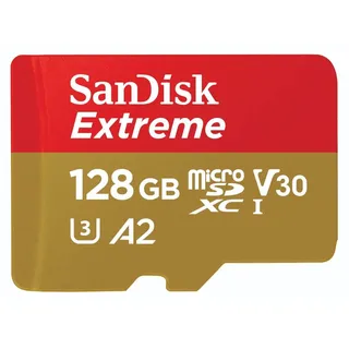 SanDisk Extreme microSDXC UHS-I U3 A2 + SD-Adapter 128 GB