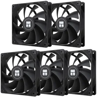 TR-Thermalright TL-C12C X5 120mm 5er-Pack CPU PWM Lüfter, 1550U/min Stille Kühlung, Schwarzer CPU-Lüfter, Kann mit Chassis/CPU-Kühler Gekoppelt Werden
