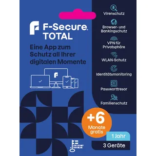 F-Secure Total Security inkl. VPN 3Geräte 18Monate KeyCard