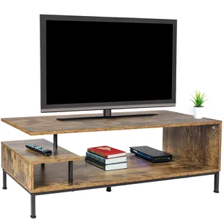 Relaxdays TV-Lowboard 106 x 40 x 39,5 cm Braun/Schwarz Holz/Metall
