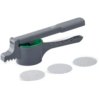 Fackelmann Chefkoch Spätzlepresse für Kartoffeln, Spätzle, Spaghettieis & Co – Presse mit 3 Lochscheiben mit verschiedenen Stärken (2-3 mm) – Robust und ergonomisch