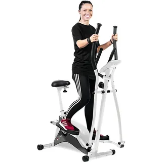 AsVIVA Crosstrainer C16, 2-in-1 Crosstrainer & Stepper, Gelenkschonend, Leiser Heimtrainer weiß