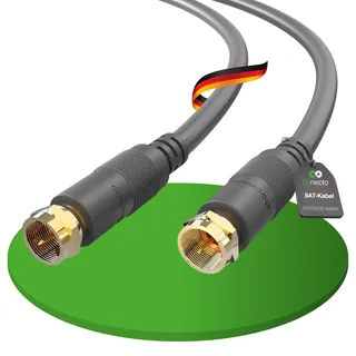 conecto Antennenkabel SAT Kabel Koaxialkabel Satellitenkabel TV 3,00m doppelt geschirmt F-Stecker, für HDTV, Receiver, Satellit, Internet, DAB, Radio, schwarz