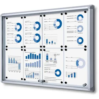 Showdown® Displays Schaukasten SL B1 silber 8x DIN A4