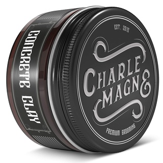 Charlemagne Concrete Clay - 100 ml, Superstarker Halt, Lederduft - Hair Clay Pomade Herren, fettfreie Textur & Styling-Creme für fast matten Haarstyling Männer Look - Styling Cream, Made in Germany