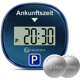 Gooofly Elektronische Parkscheibe mit 2 Batterien, Automatische Parkscheibe Elektrisch mit Zulassung, Digitale Parkscheibe, Parkscheibe Auto Parkuhr mit 2 Displays & 3 Parkmodi